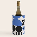 Bauhaus Mid Century Abstract Shapes black and blue  Wine Chiller Gallery Image 2