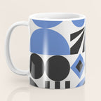 Bauhaus Mid Century Abstract Shapes black and blue  Coffee Mug Gallery Image 3