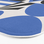 Bauhaus Mid Century Abstract Shapes black and blue  Bath Mat Gallery Image 3