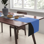 Bauhaus Mid Century Abstract Shapes black and blue  Table Runner Gallery Image 2