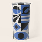 Bauhaus Mid Century Abstract Shapes black and blue  Travel Mug Gallery Image 1