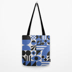 Bauhaus Mid Century Abstract Shapes black and blue  Tote Bag Gallery Image 2