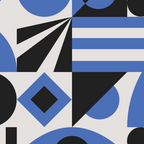 Bauhaus Mid Century Abstract Shapes black and blue  Coffee Mug Gallery Image 2