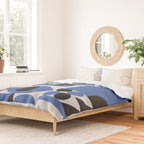 Bauhaus Mid Century Abstract Shapes black and blue  Duvet Cover Gallery Image 2