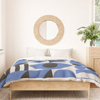 Bauhaus Mid Century Abstract Shapes black and blue  Duvet Cover Gallery Image 3