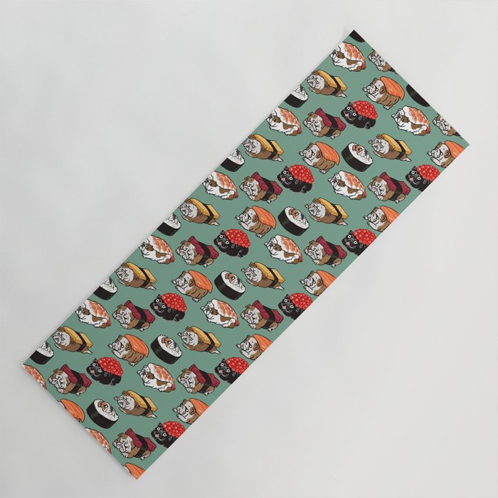 Sushi English Bulldog Yoga Mat Gallery Image 1