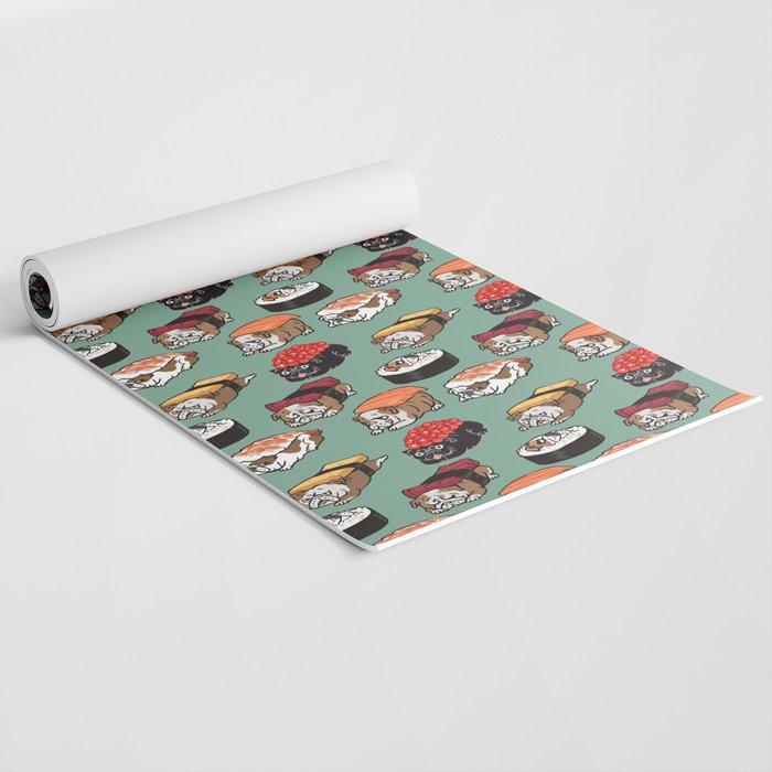 Sushi English Bulldog Yoga Mat Gallery Image 2