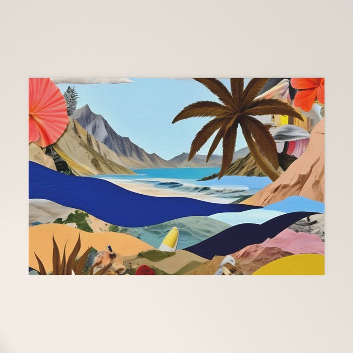 The Beach Bound Surrealist 01, Collage Fantastic Surrealism Wild Fantasy, Ocean Beach Sea Avant-Garde, Creative Photographic Digital Abstract Graphic Welcome Mat Gallery Image 1