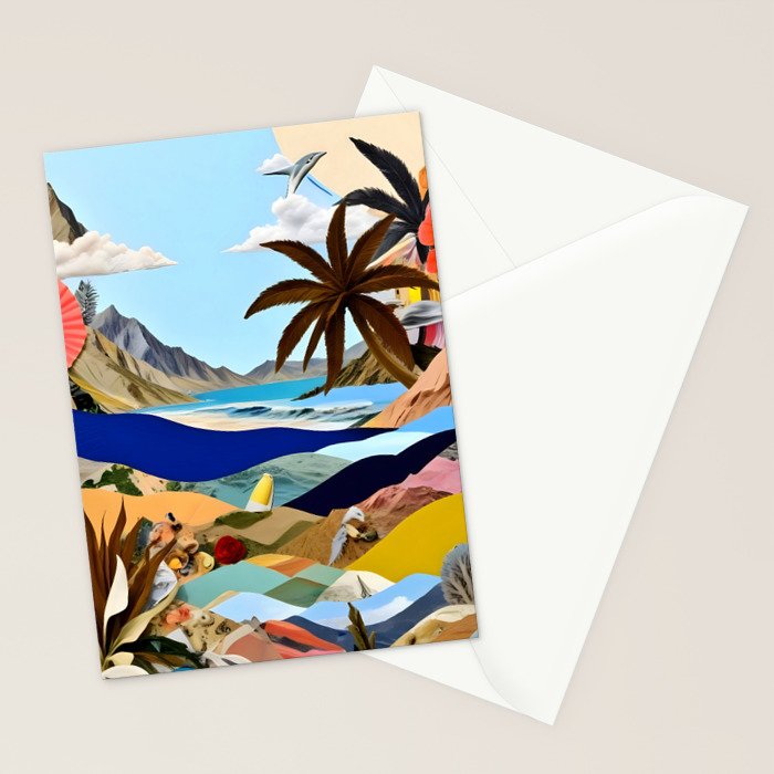 The Beach Bound Surrealist 01, Collage Fantastic Surrealism Wild Fantasy, Ocean Beach Sea Avant-Garde, Creative Photographic Digital Abstract Graphic Stationery Card Gallery Image 2