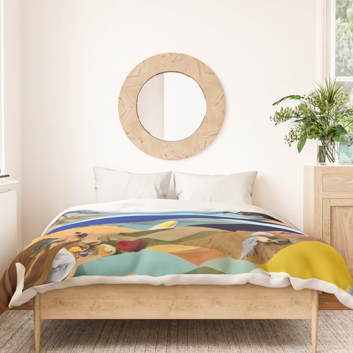 The Beach Bound Surrealist 01, Collage Fantastic Surrealism Wild Fantasy, Ocean Beach Sea Avant-Garde, Creative Photographic Digital Abstract Graphic Duvet Cover Gallery Image 3