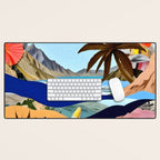 The Beach Bound Surrealist 01, Collage Fantastic Surrealism Wild Fantasy, Ocean Beach Sea Avant-Garde, Creative Photographic Digital Abstract Graphic Desk Mat Gallery Image 1
