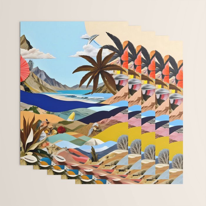 The Beach Bound Surrealist 01, Collage Fantastic Surrealism Wild Fantasy, Ocean Beach Sea Avant-Garde, Creative Photographic Digital Abstract Graphic Wrapping Paper Gallery Image 3