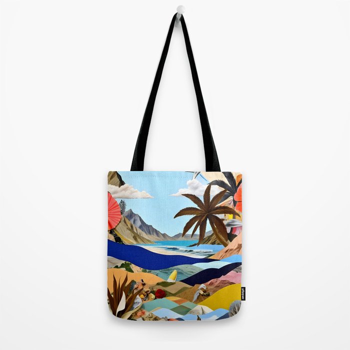 The Beach Bound Surrealist 01, Collage Fantastic Surrealism Wild Fantasy, Ocean Beach Sea Avant-Garde, Creative Photographic Digital Abstract Graphic Tote Bag Gallery Image 2