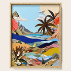 The Beach Bound Surrealist 01, Collage Fantastic Surrealism Wild Fantasy, Ocean Beach Sea Avant-Garde, Creative Photographic Digital Abstract Graphic Serving Tray Gallery Image 1