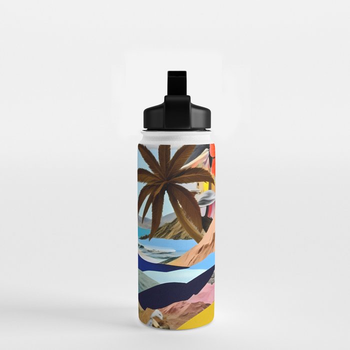 The Beach Bound Surrealist 01, Collage Fantastic Surrealism Wild Fantasy, Ocean Beach Sea Avant-Garde, Creative Photographic Digital Abstract Graphic Water Bottle Gallery Image 2