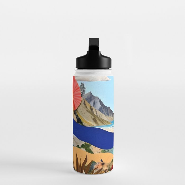 The Beach Bound Surrealist 01, Collage Fantastic Surrealism Wild Fantasy, Ocean Beach Sea Avant-Garde, Creative Photographic Digital Abstract Graphic Water Bottle Gallery Image 3