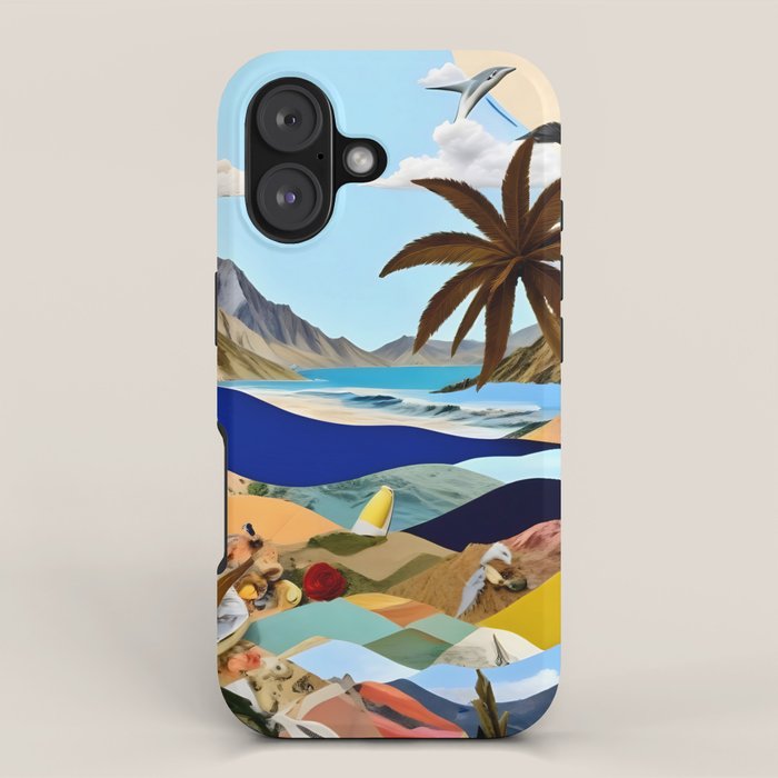The Beach Bound Surrealist 01, Collage Fantastic Surrealism Wild Fantasy, Ocean Beach Sea Avant-Garde, Creative Photographic Digital Abstract Graphic iPhone Case Gallery Image 1