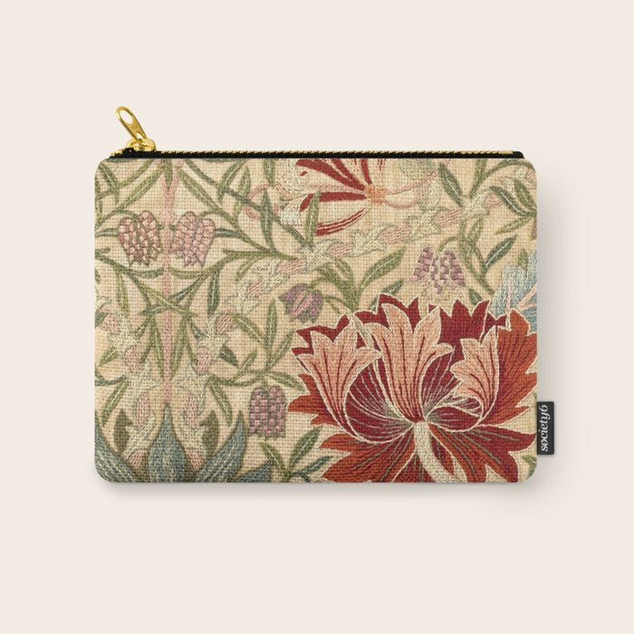 William Morris Antique Honeysuckle Embroidery Carry All Pouch Gallery Image 1