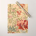 William Morris Antique Honeysuckle Embroidery Wrapping Paper Gallery Image 1