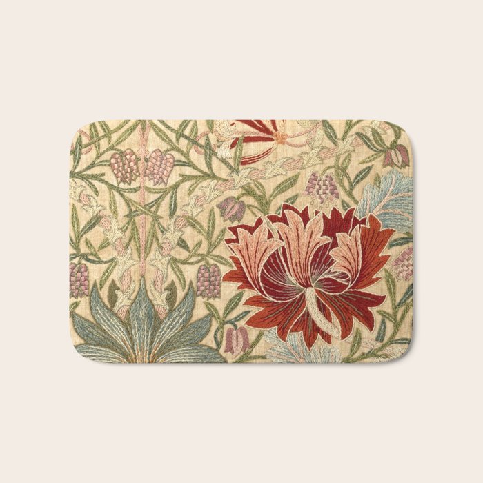William Morris Antique Honeysuckle Embroidery Bath Mat Gallery Image 1