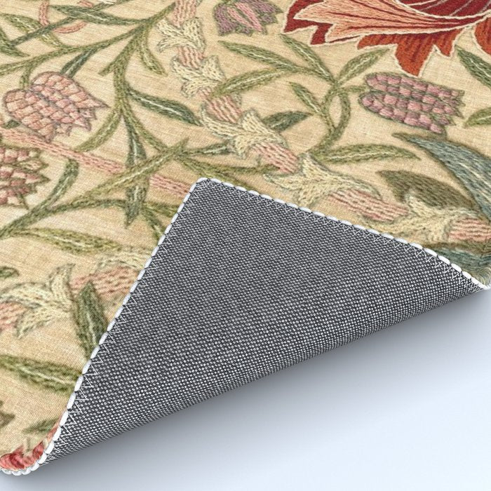 William Morris Antique Honeysuckle Embroidery Rug Gallery Image 4