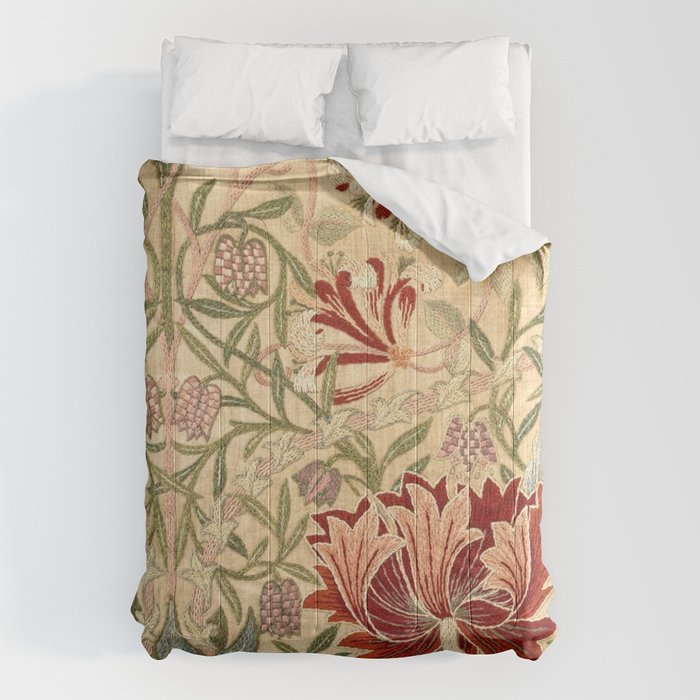 William Morris Antique Honeysuckle Embroidery Comforter Gallery Image 6