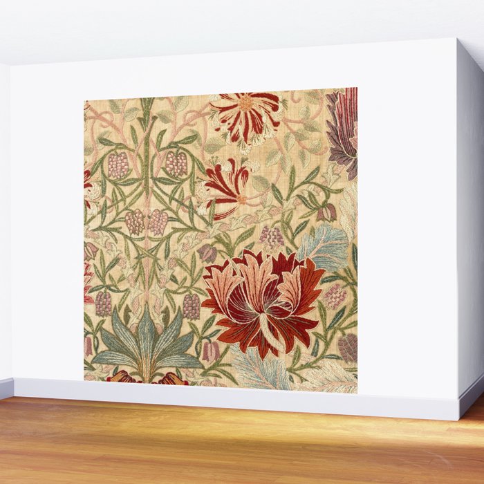 William Morris Antique Honeysuckle Embroidery Wall Mural Gallery Image 2
