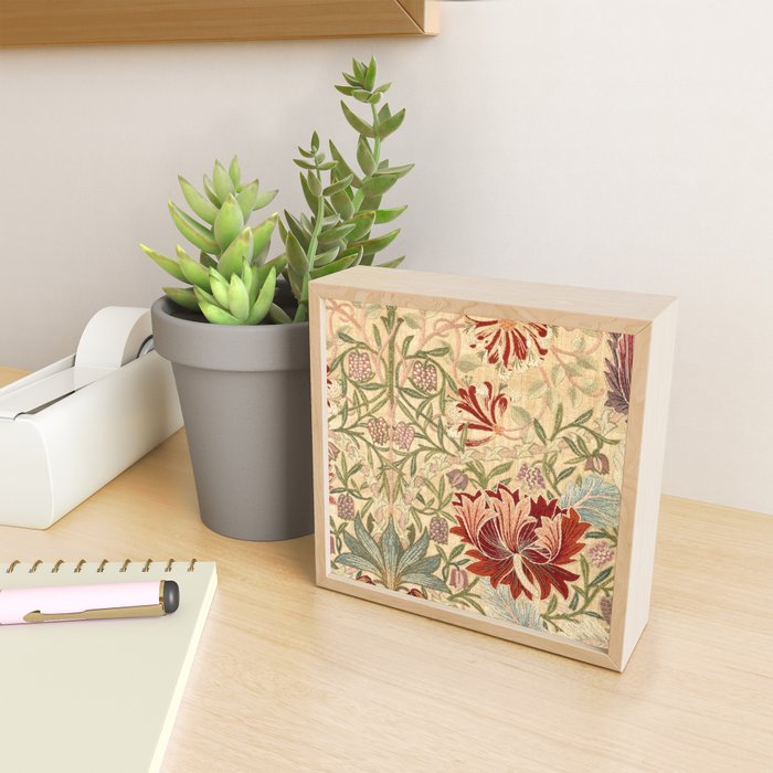 William Morris Antique Honeysuckle Embroidery Mini Art Print Gallery Image 2