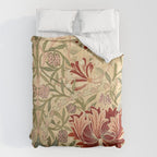 William Morris Antique Honeysuckle Embroidery Duvet Cover Gallery Image 6