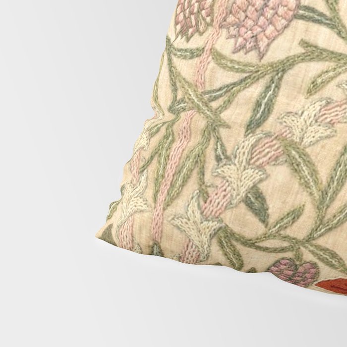 William Morris Antique Honeysuckle Embroidery Pillow Sham Gallery Image 4