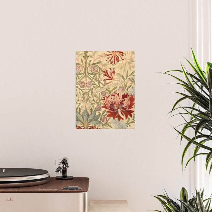 William Morris Antique Honeysuckle Embroidery Poster Gallery Image 2
