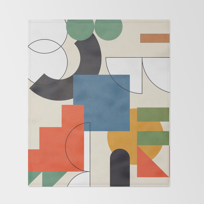 Colorful Shape Geometry 04 Throw Blanket Gallery Image 2