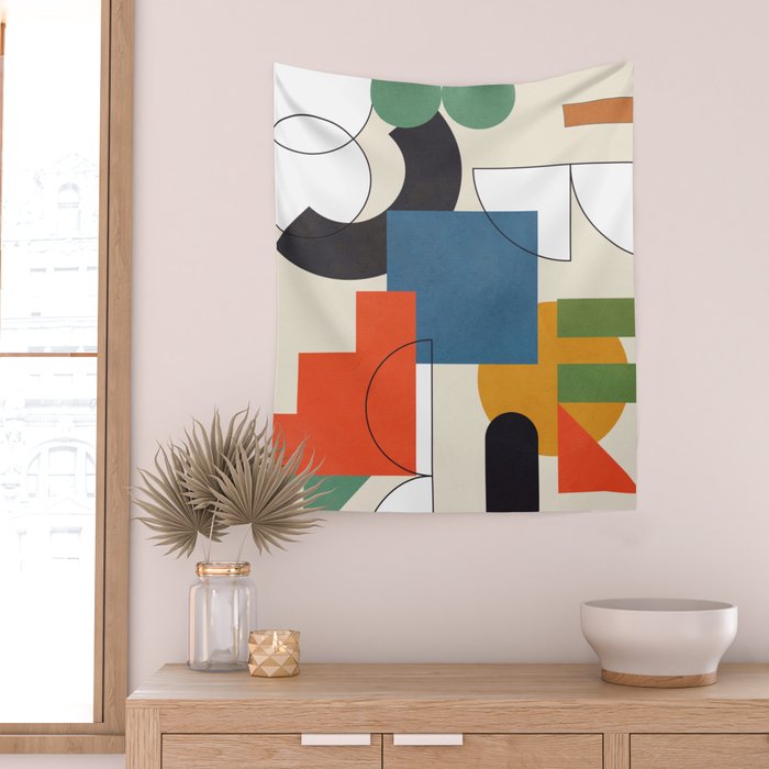 Colorful Shape Geometry 04 Wall Tapestry Gallery Image 2