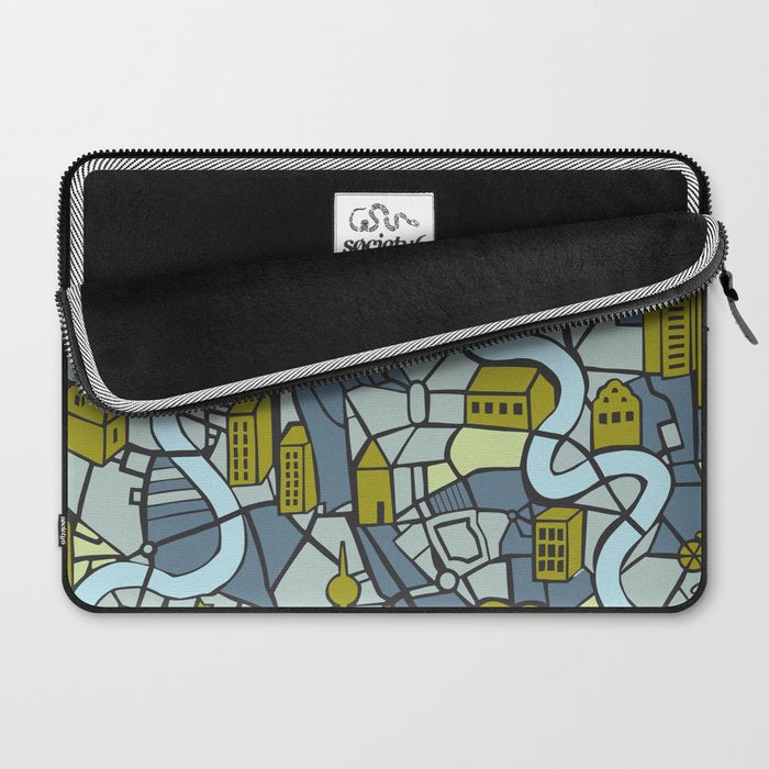 City life map moonless night Laptop Sleeve Gallery Image 2