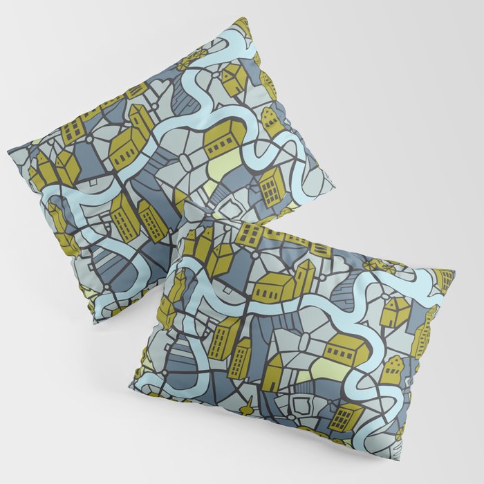 City life map moonless night Pillow Sham Gallery Image 3