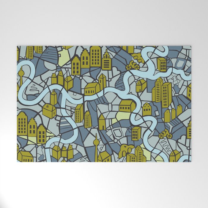 City life map moonless night Welcome Mat Gallery Image 1