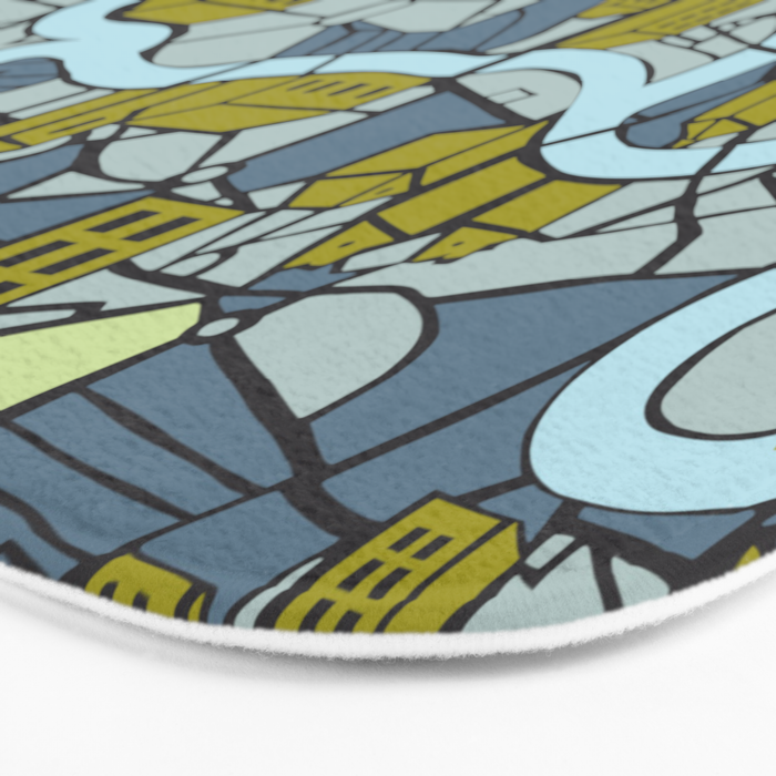 City life map moonless night Bath Mat Gallery Image 3