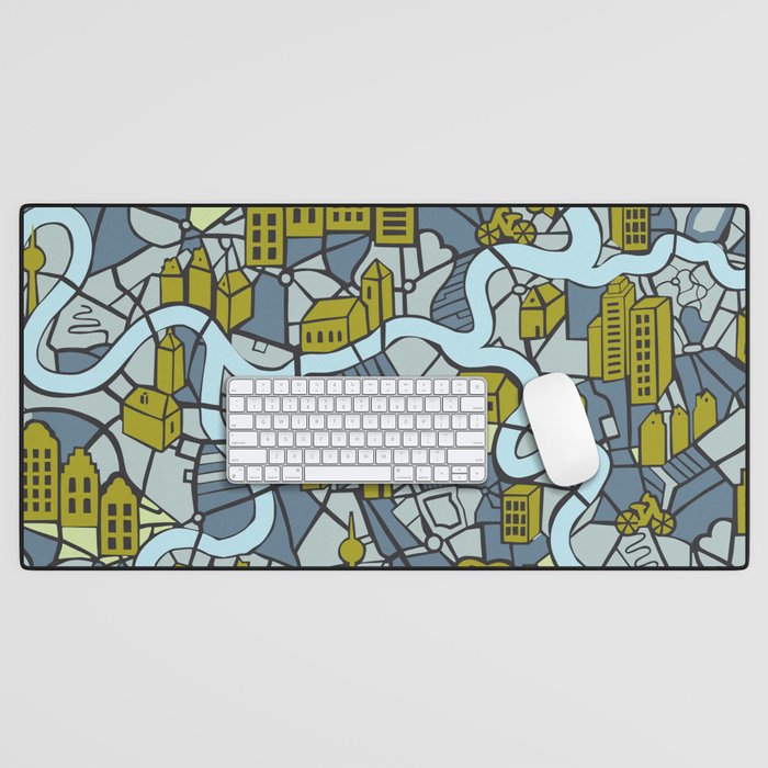 City life map moonless night Desk Mat Gallery Image 1