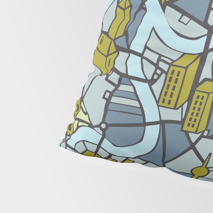 City life map moonless night Pillow Sham Gallery Image 4