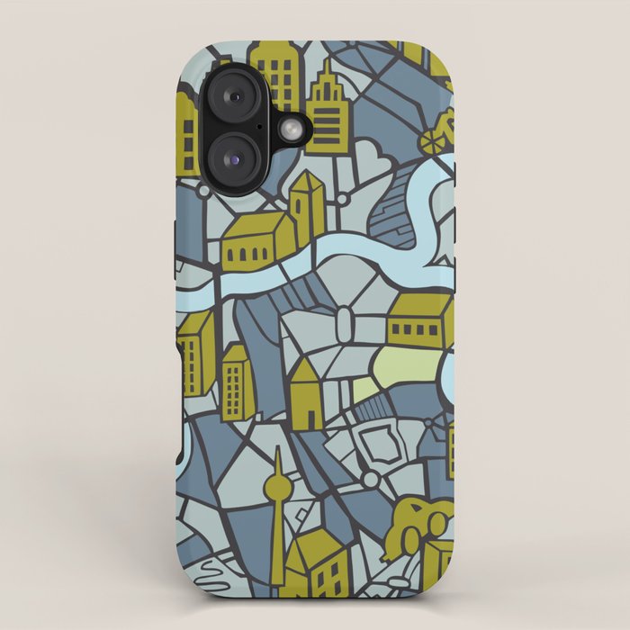 City life map moonless night iPhone Case Gallery Image 1