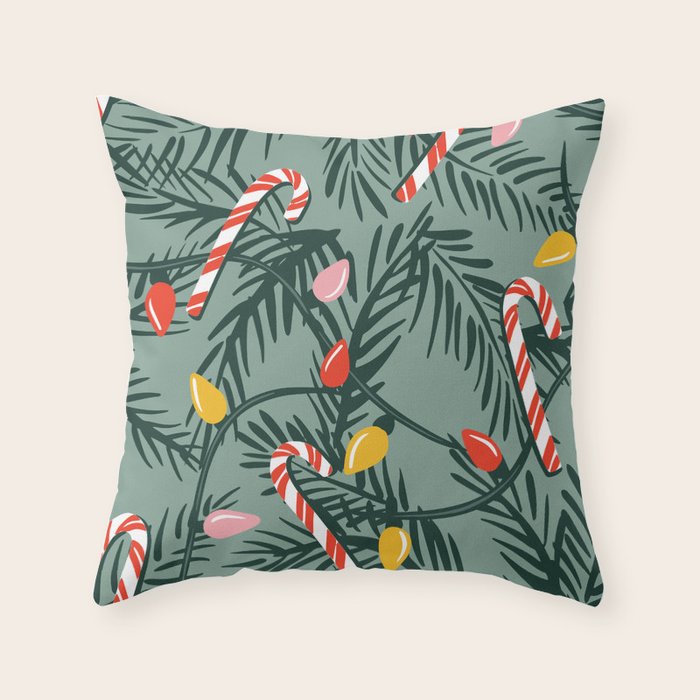 Candy Cane Christmas Throw Pillow Gallery Image 6