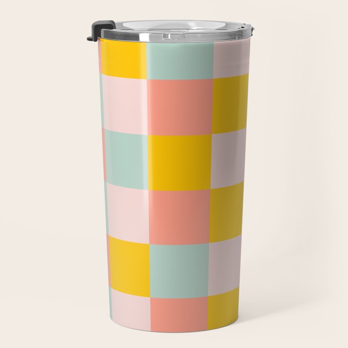Retro Funky Checks Travel Mug Gallery Image 3