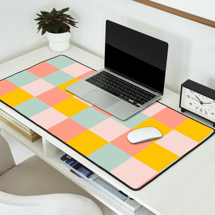 Retro Funky Checks Desk Mat Gallery Image 2