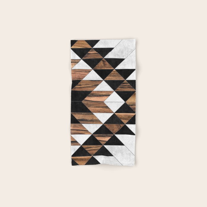 Urban Tribal Pattern No.9 - Aztec - Concrete and Wood Bath Towel Gallery Image 1