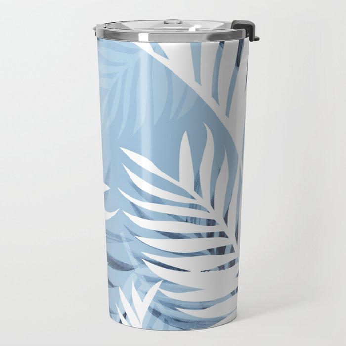 Tropical bliss - chambray blue Travel Mug Gallery Image 2