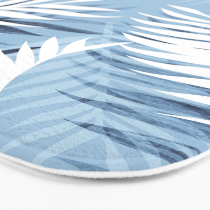 Tropical bliss - chambray blue Bath Mat Gallery Image 3