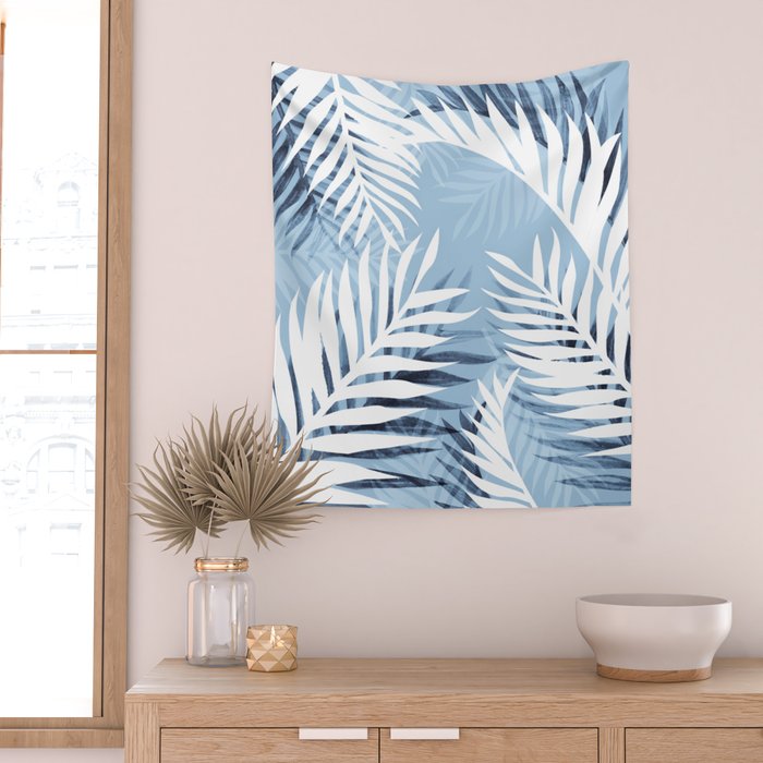 Tropical bliss - chambray blue Wall Tapestry Gallery Image 2