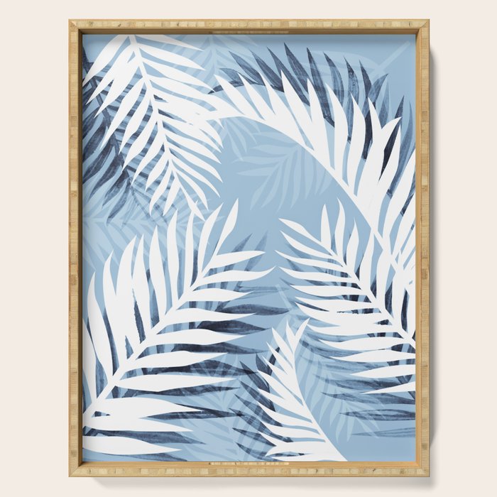 Tropical bliss - chambray blue Serving Tray Gallery Image 1