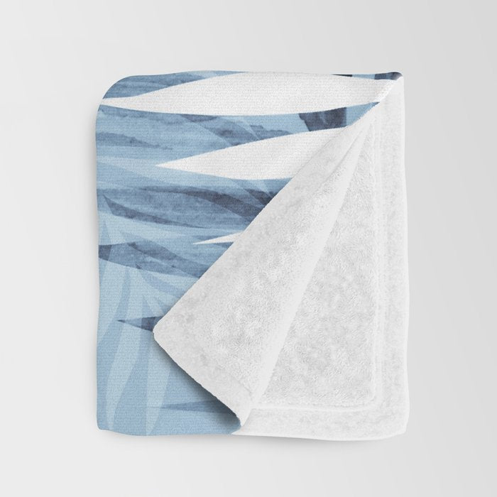 Tropical bliss - chambray blue Throw Blanket Gallery Image 3