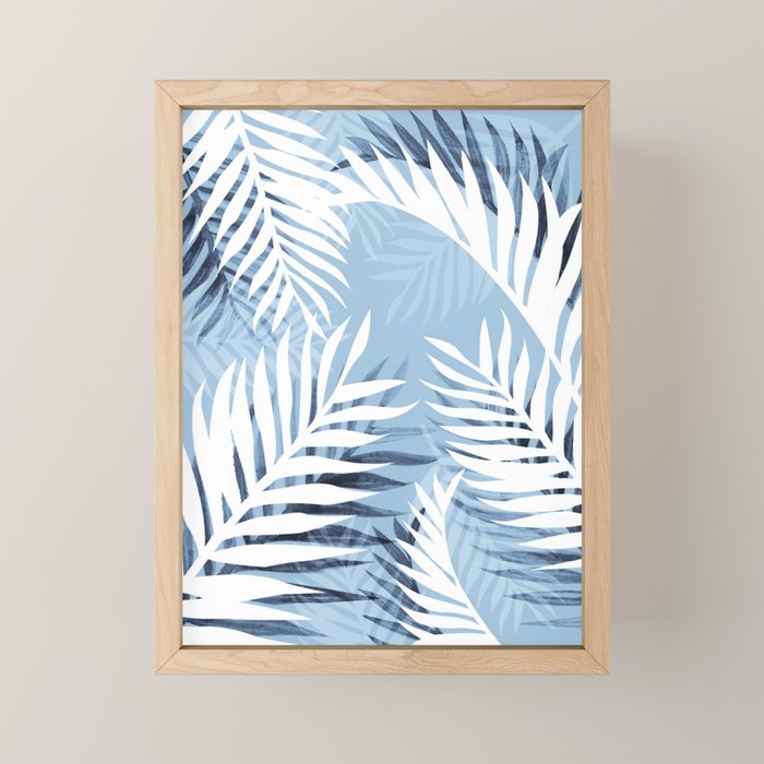 Tropical bliss - chambray blue Mini Art Print Gallery Image 1